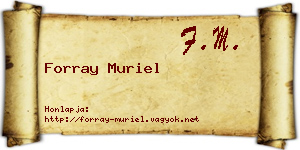 Forray Muriel névjegykártya